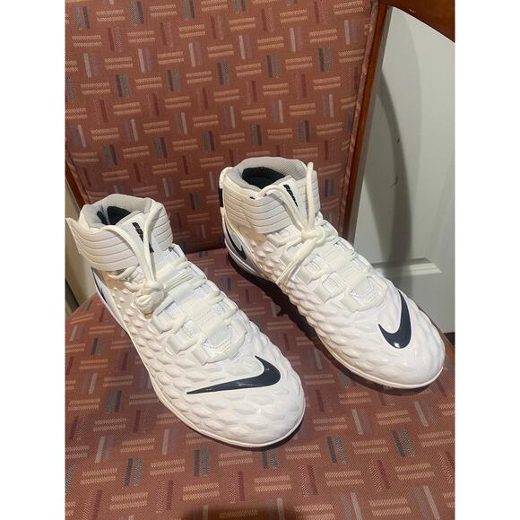 New Men's Sz 9.5 Nike Force Savage Pro 2 Football Cleats White Black AH4000-100 - Picture 3 of 7